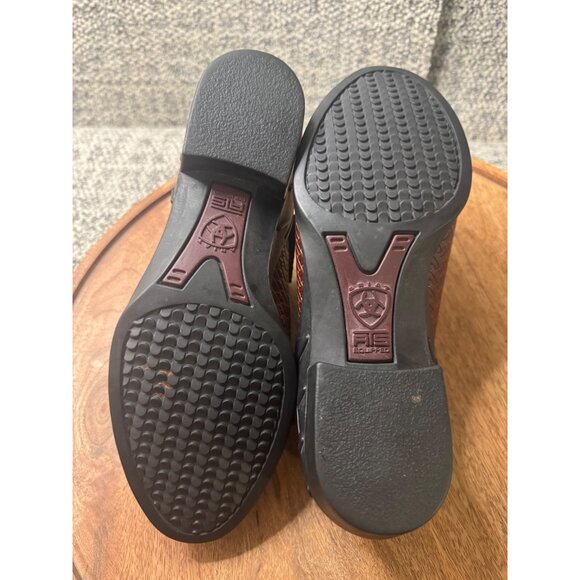 ARIAT STYLE 94024 WOMEN'S 7B WOVEN RATTAN LEATER STRAP MULES - Picture 8 of 11